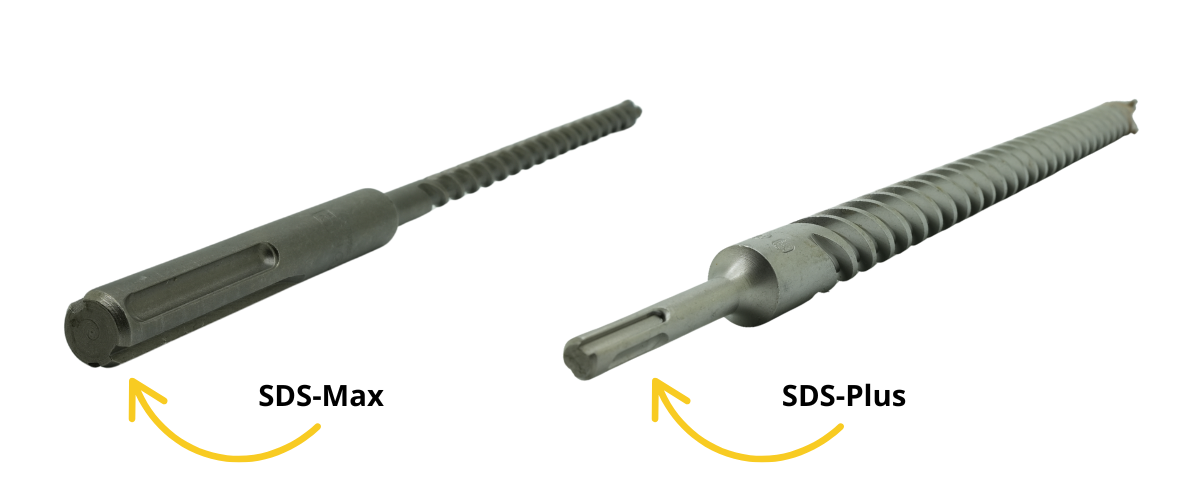 Afbeelding verschil SDS-Max en SDS-Plus aansluiting