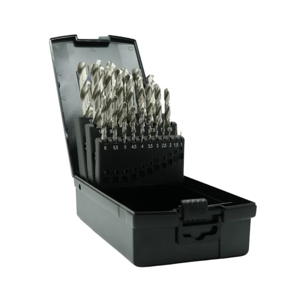25-delige metaalborenset in kunststof cassette