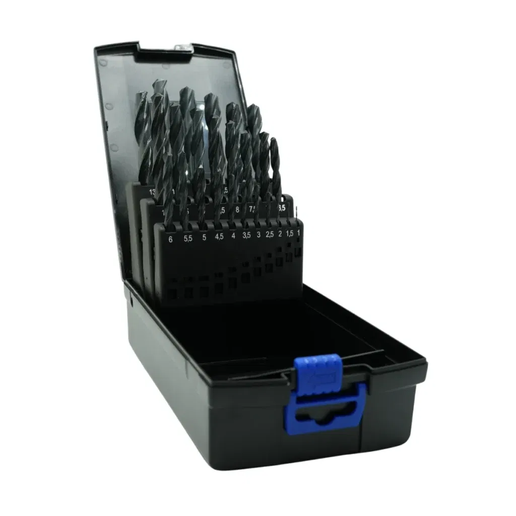 Een metaalborenset met 25 rolgewalste metaalboren