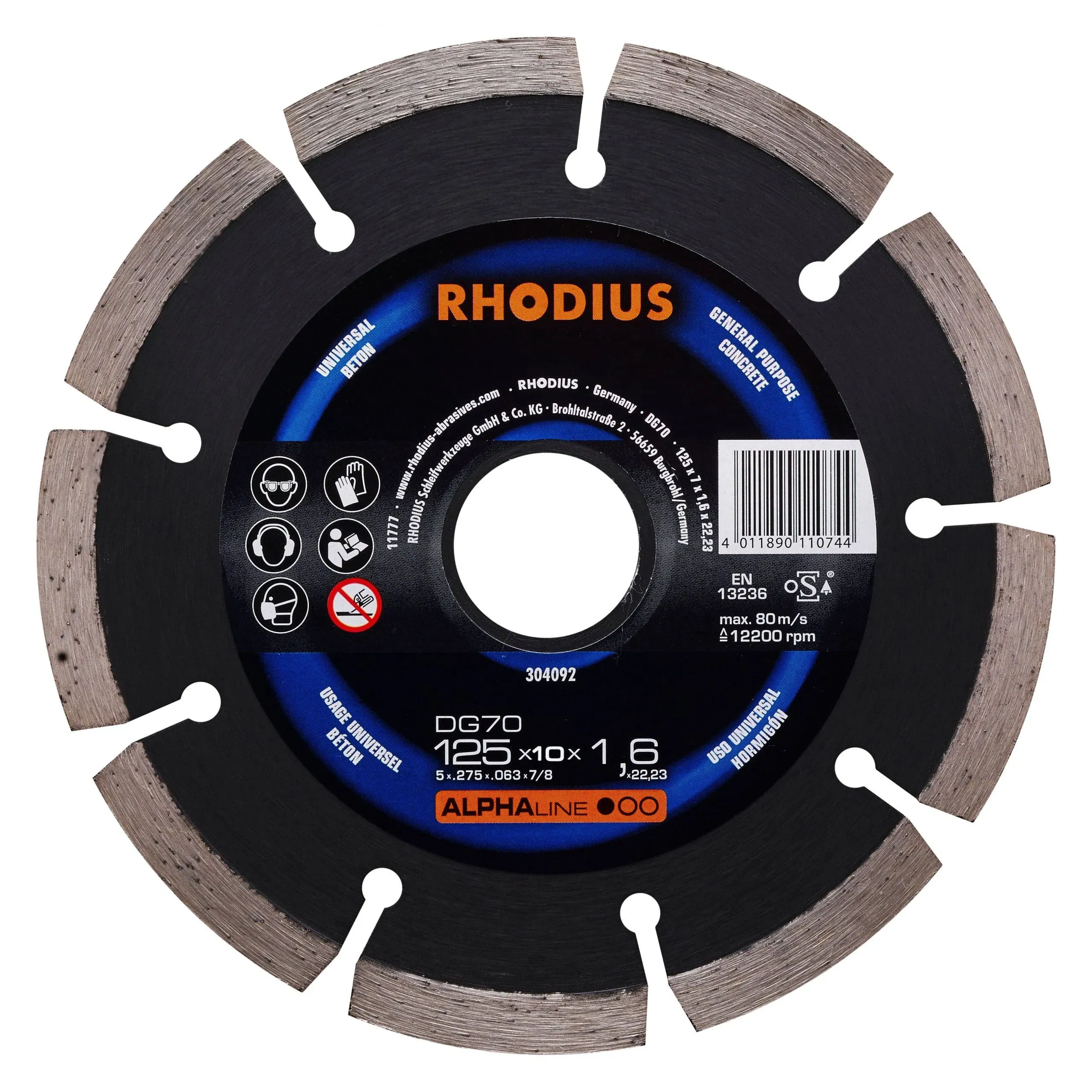 Rhodius DG70 Diamantschijf Beton