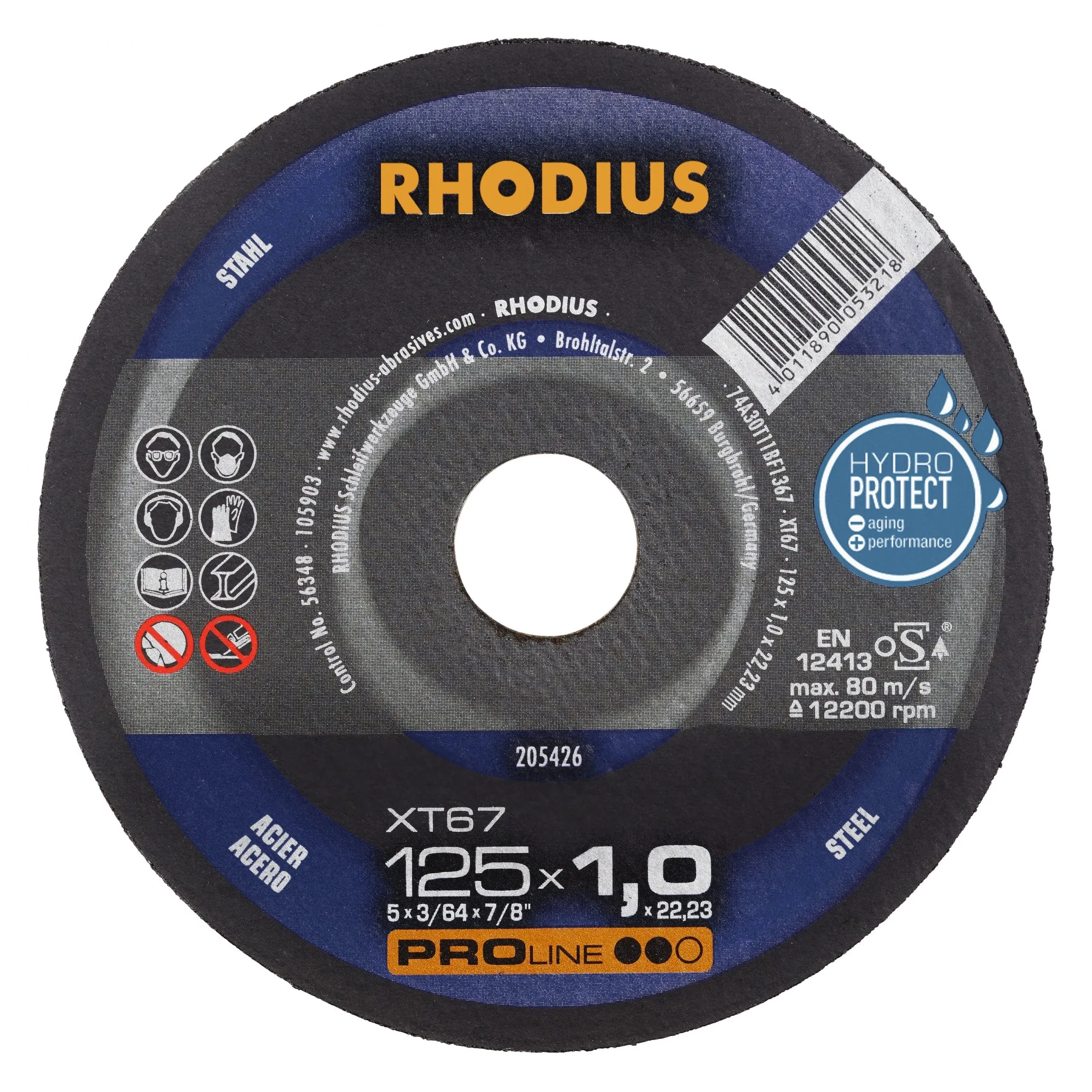Rhodius XT67 slijpschijf voor staal