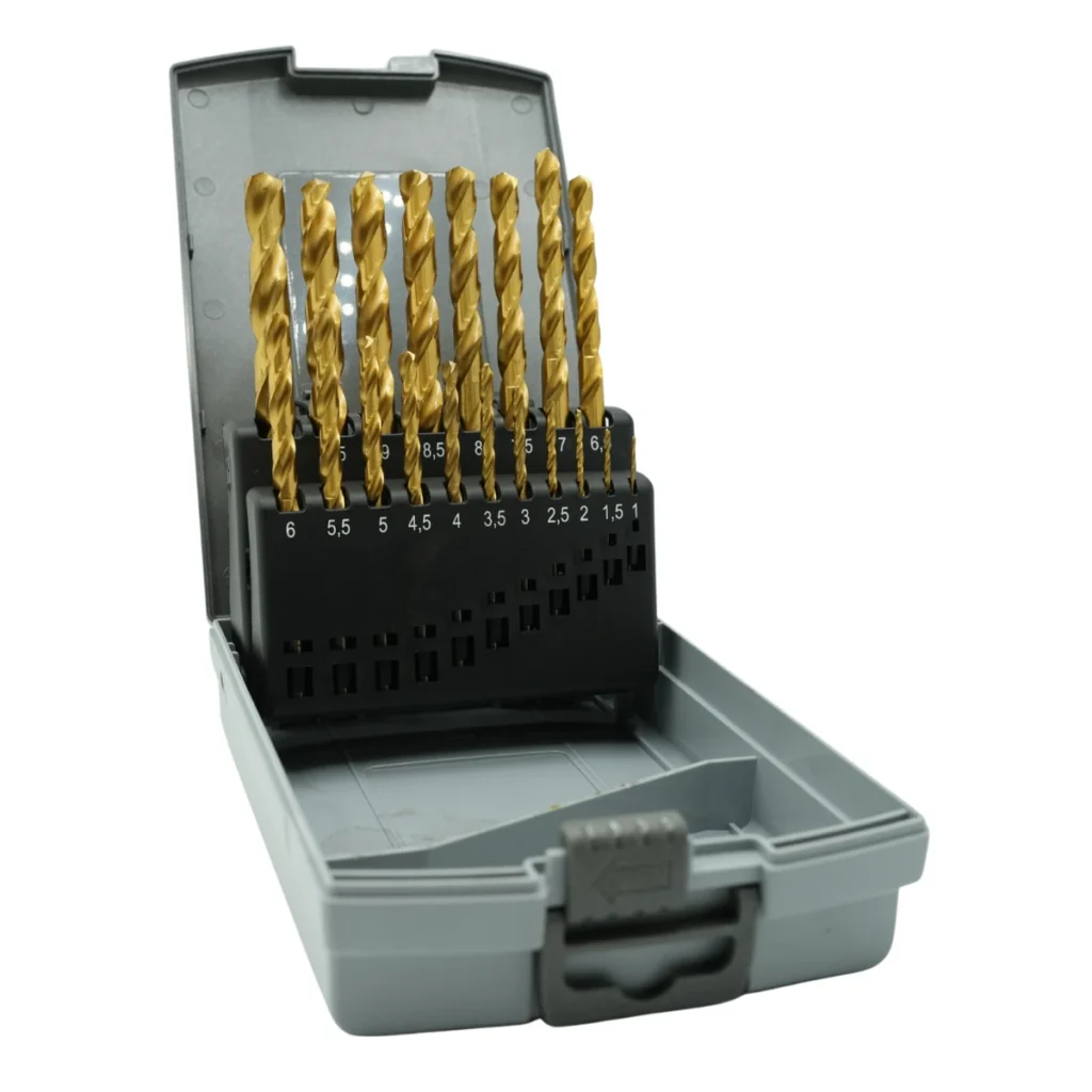 borenset met 19 titanium metaalboren