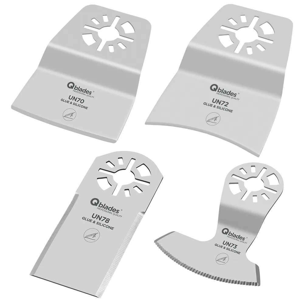 Qblades UN94 | Messenset RVS voor kit en lijm | 4-delig
