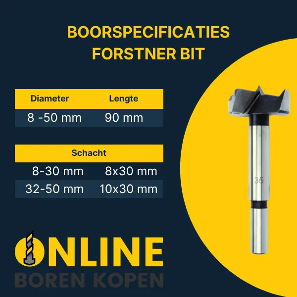 Forstenrboren de specificaties, lengte en schacht