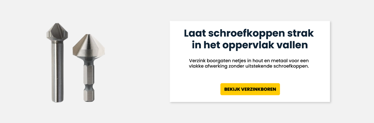 Banner Verzinken In Hout En Metaal Met Een Verzinkboor